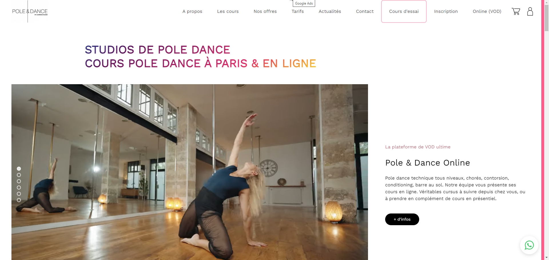 Pole & Dance | Cours de pole dance, cerceau aérien, souplesse à Paris
